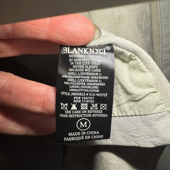 Blank NYC Faux Leather Moto Jacket, like New size Medium, cream color - Picture 7 of 9